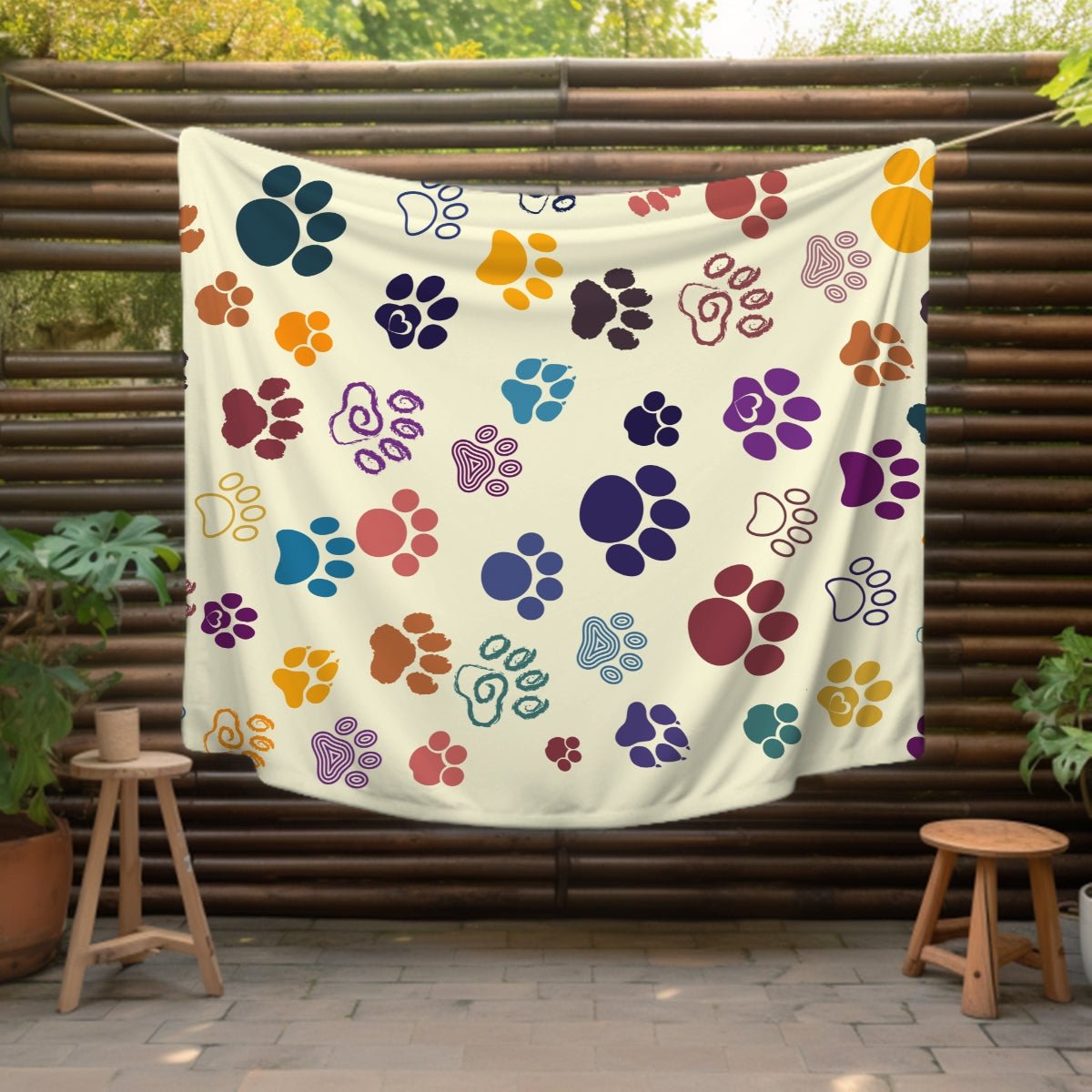 Paw Prints Throw Blanket - DoggyLoveandMore