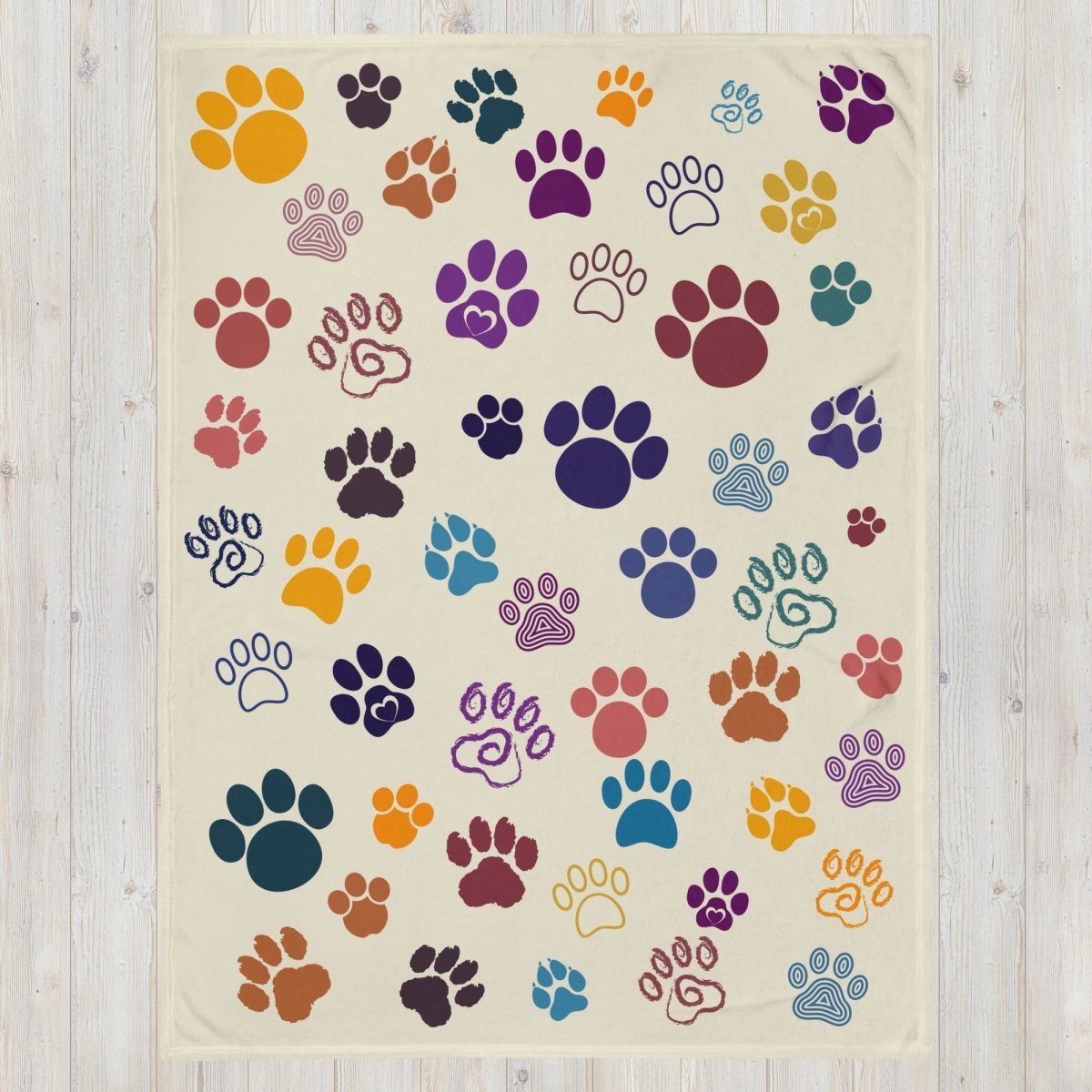 Paw Prints Throw Blanket - DoggyLoveandMore