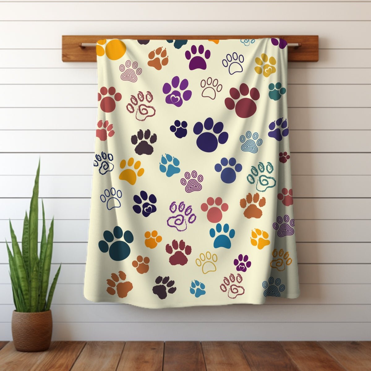 Paw Prints Throw Blanket - DoggyLoveandMore