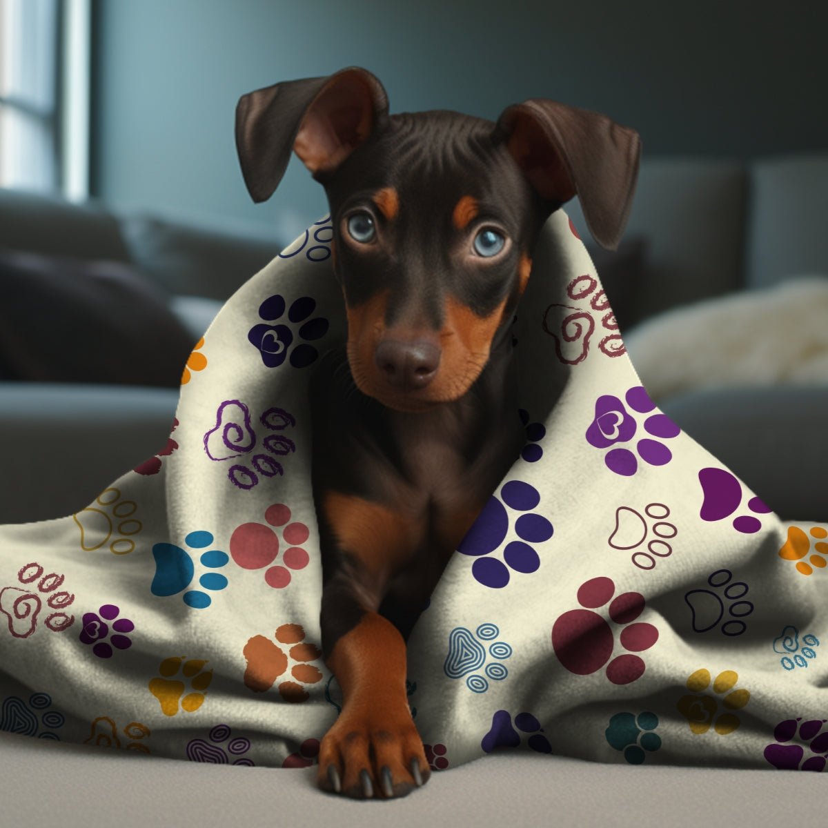 Paw Prints Throw Blanket - DoggyLoveandMore