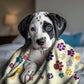 Paw Prints Throw Blanket - DoggyLoveandMore