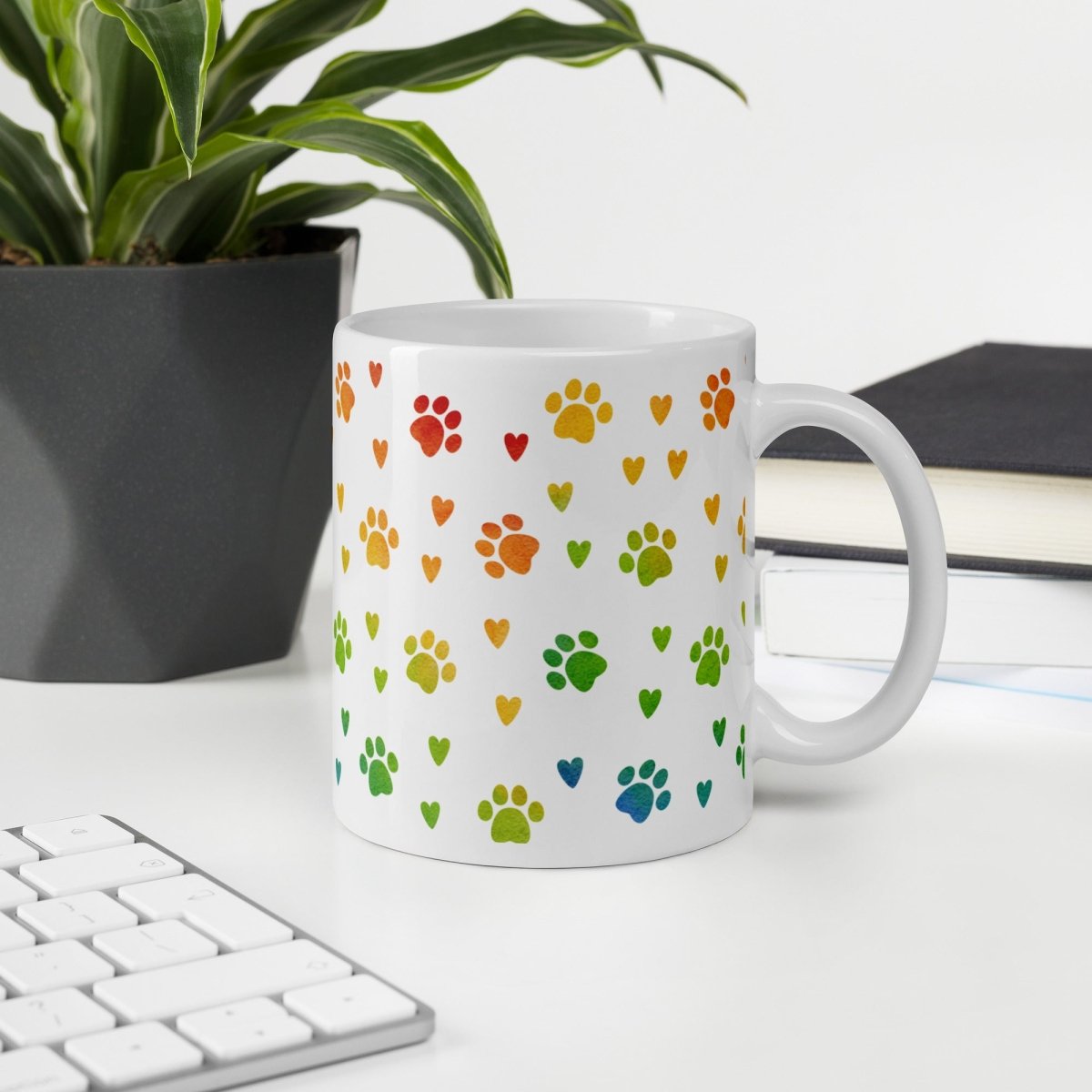 Paw Prints White Mug - DoggyLoveandMore