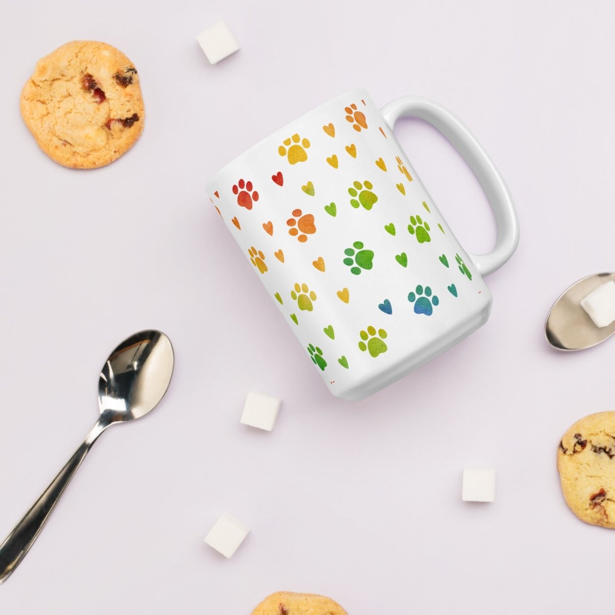 Paw Prints White Mug - DoggyLoveandMore