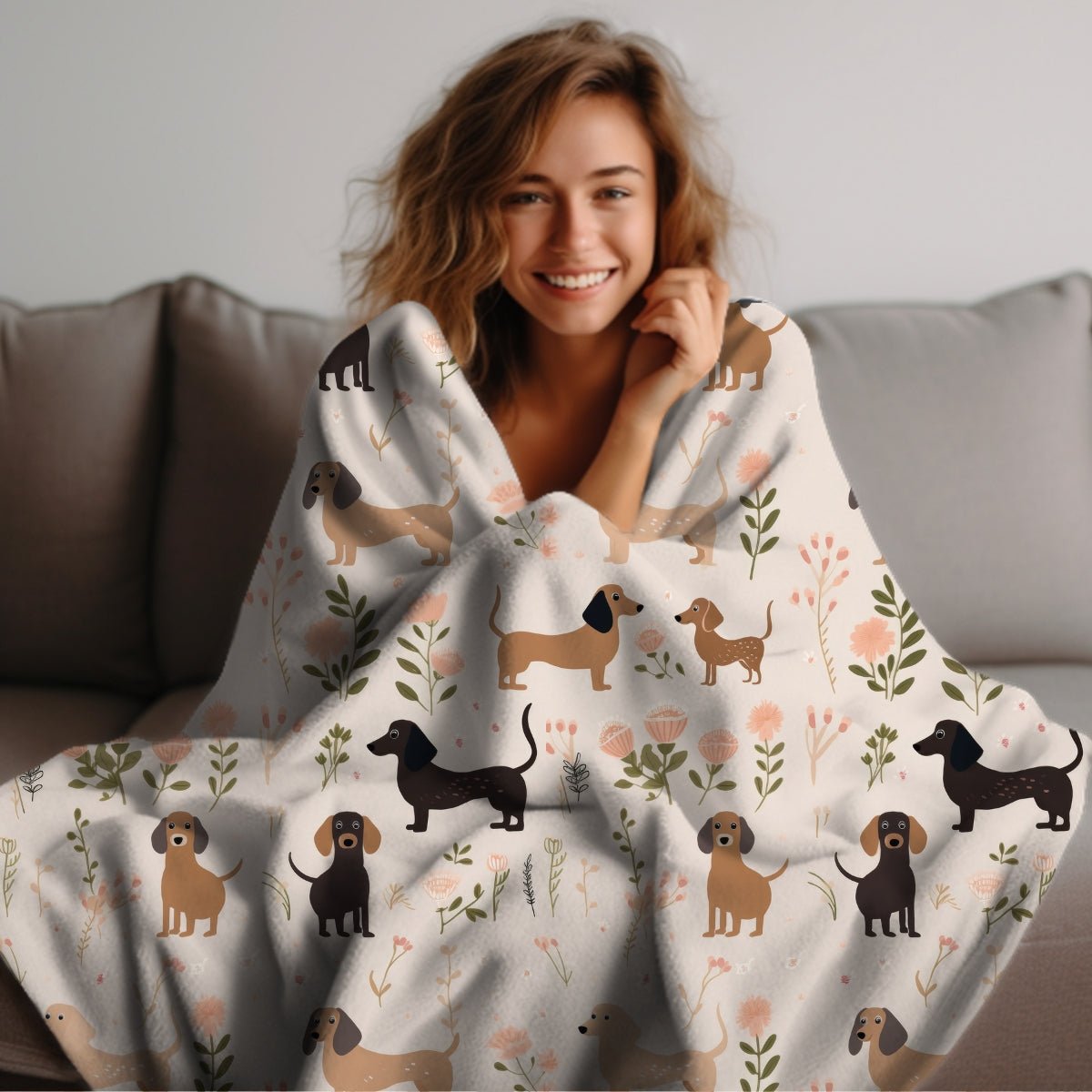 Pink Dachshund Throw Blanket - DoggyLoveandMore