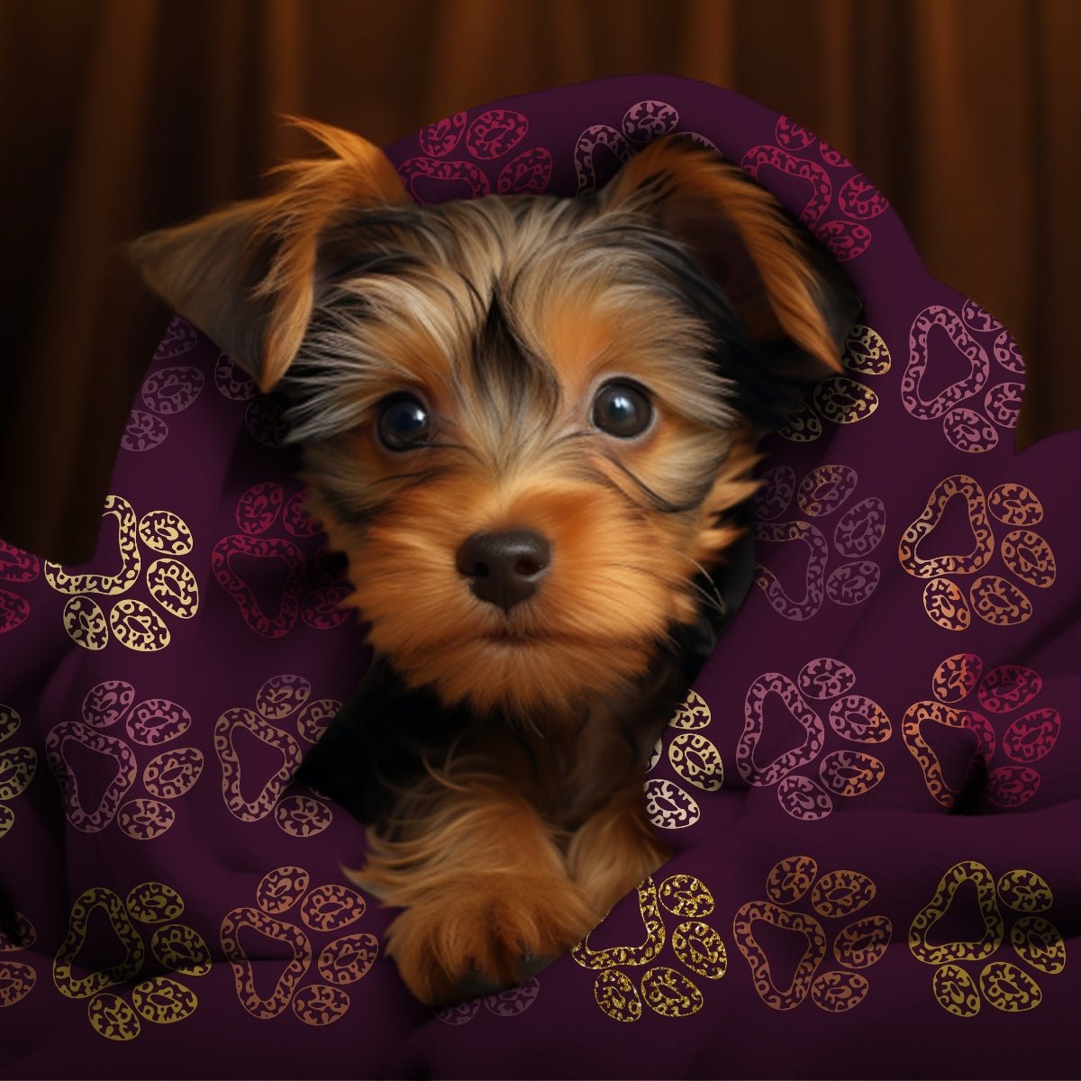 Plum Paw Prints Throw Blanket - DoggyLoveandMore