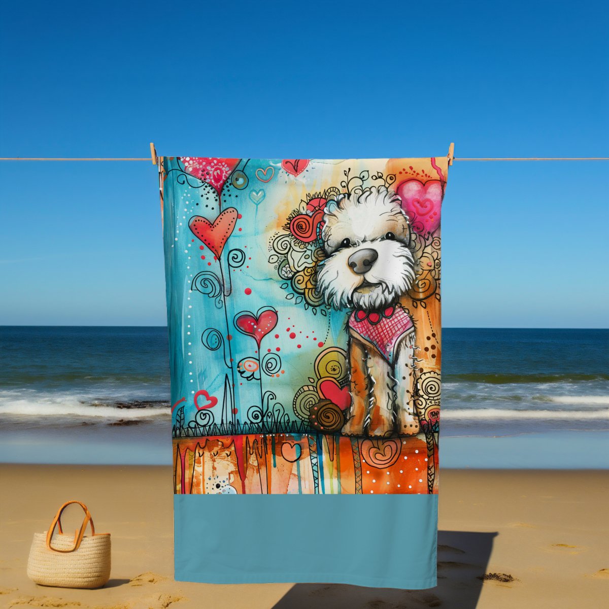 Poodle Dog Beach Towel - DoggyLoveandMore