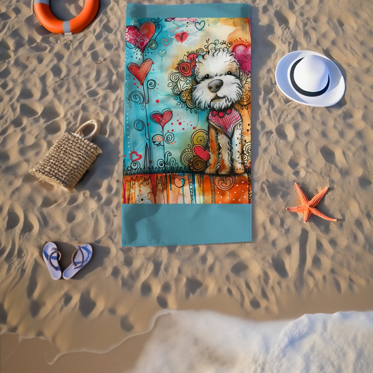 Poodle Dog Beach Towel - DoggyLoveandMore