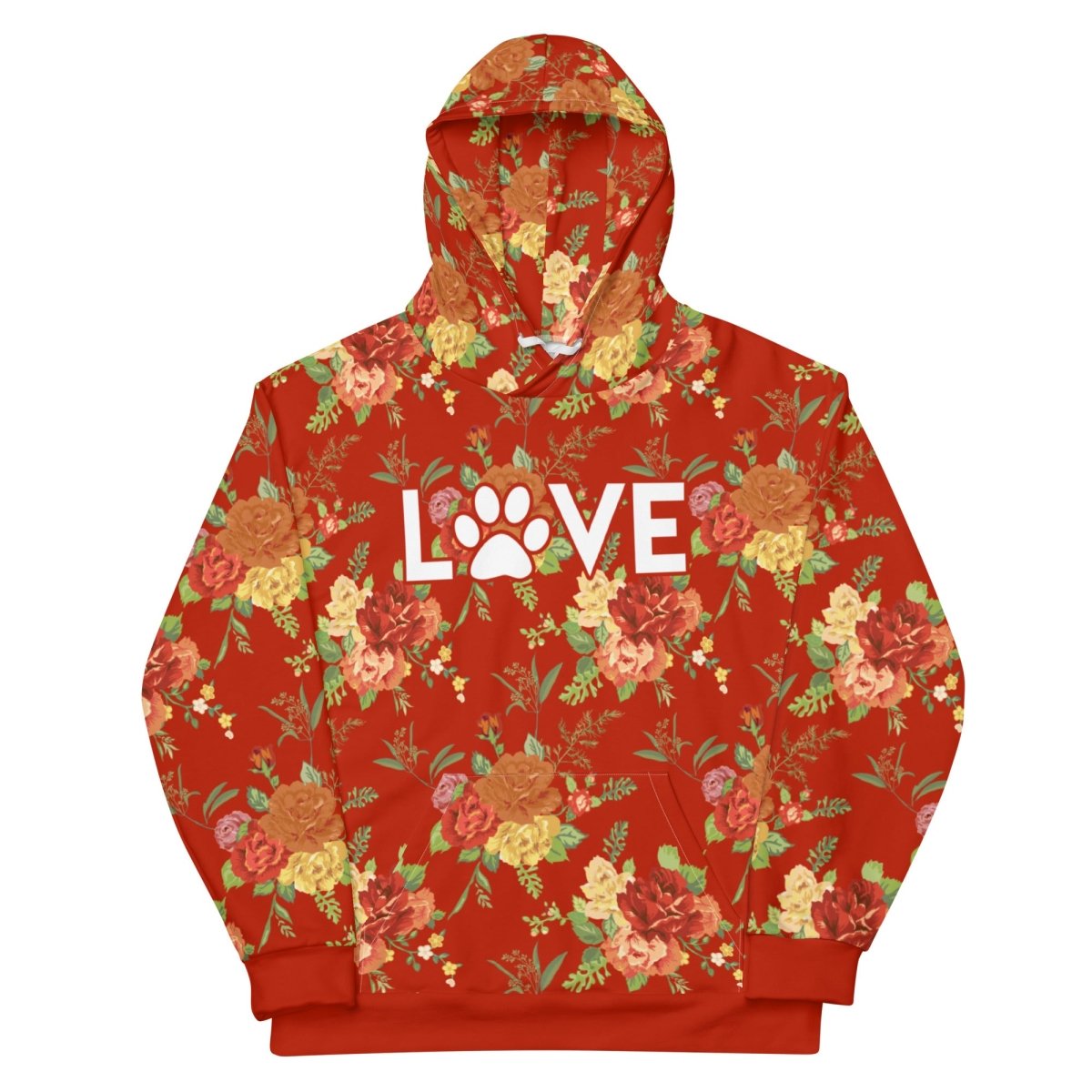 Red Floral Dog Mom Hoodie - DoggyLoveandMore