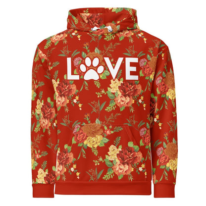 Red Floral Dog Mom Hoodie - DoggyLoveandMore