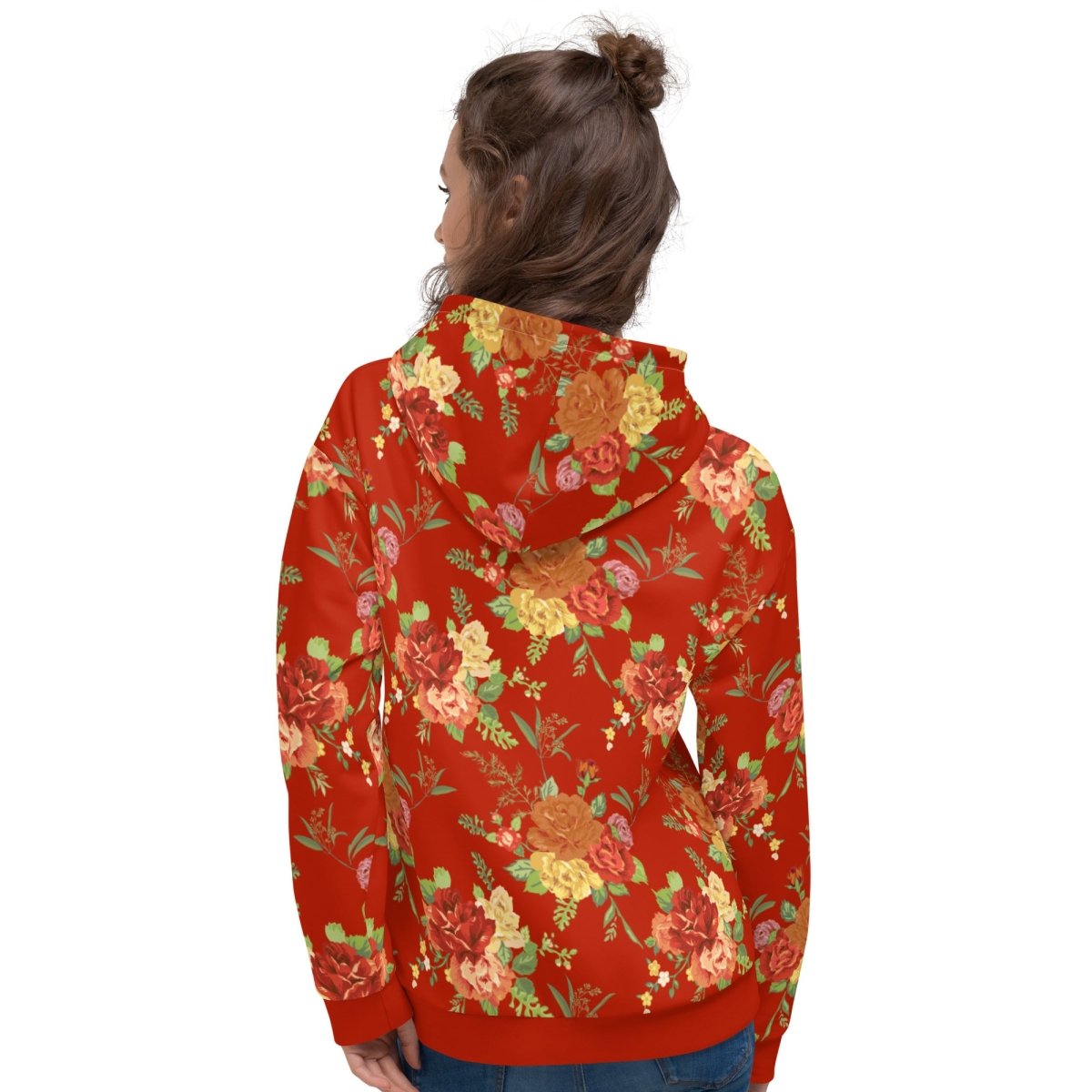 Red Floral Dog Mom Hoodie - DoggyLoveandMore