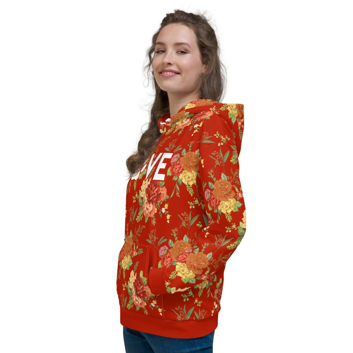 Red Floral Dog Mom Hoodie - DoggyLoveandMore