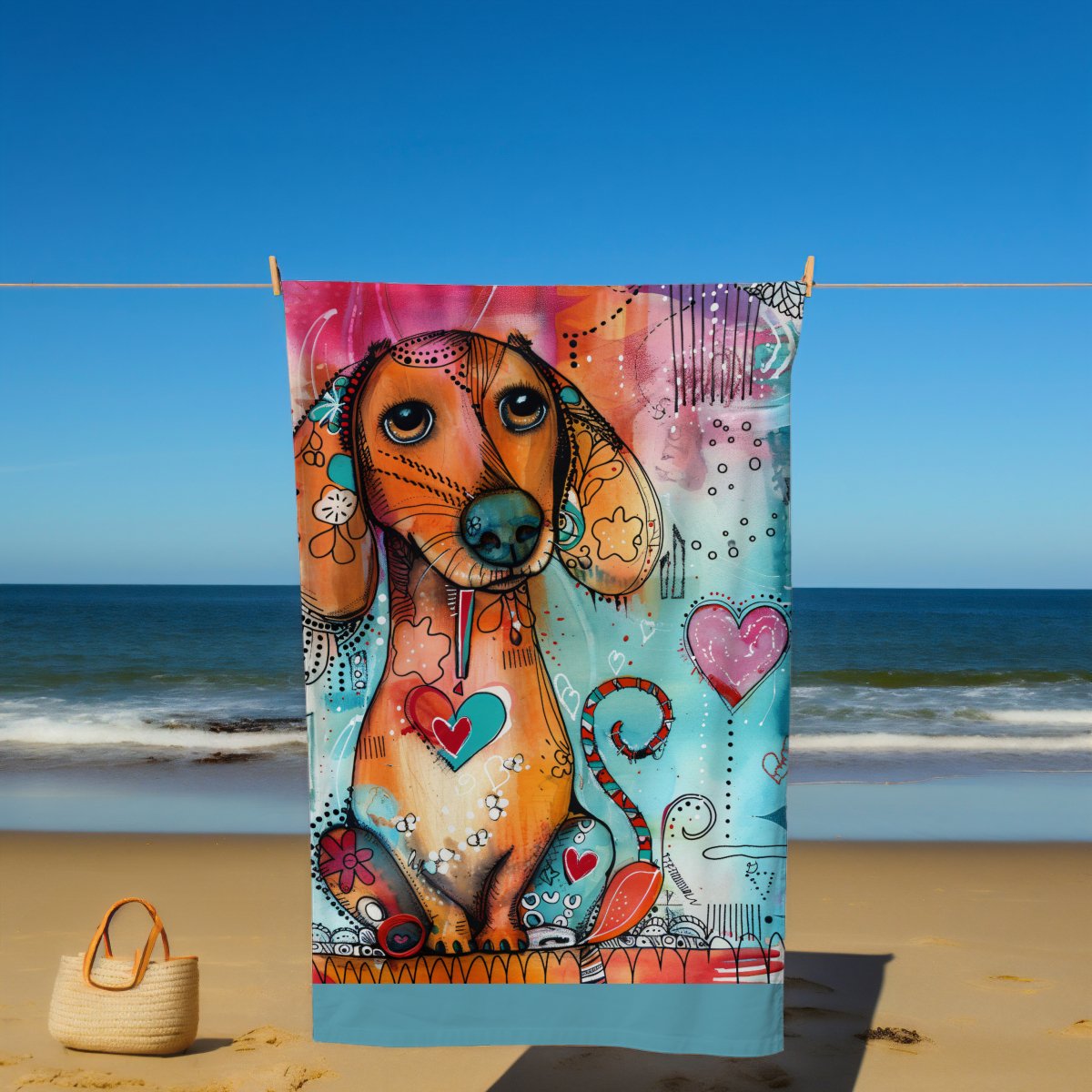 Weiner Dog Beach Towel - DoggyLoveandMore