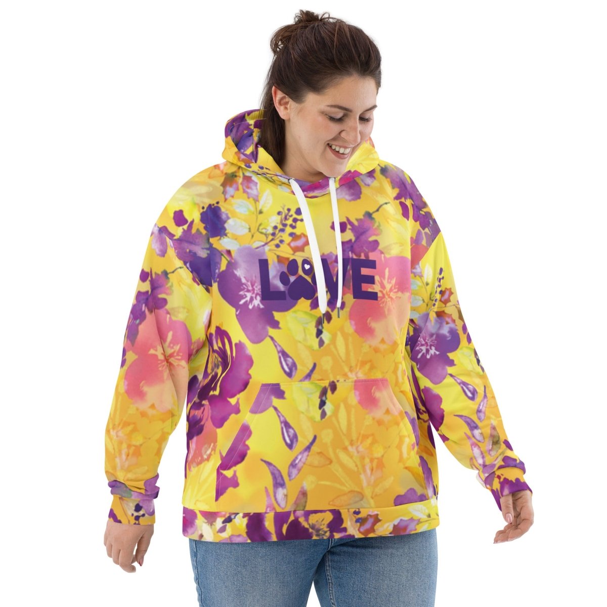 Yellow Floral Dog Mom Hoodie - DoggyLoveandMore