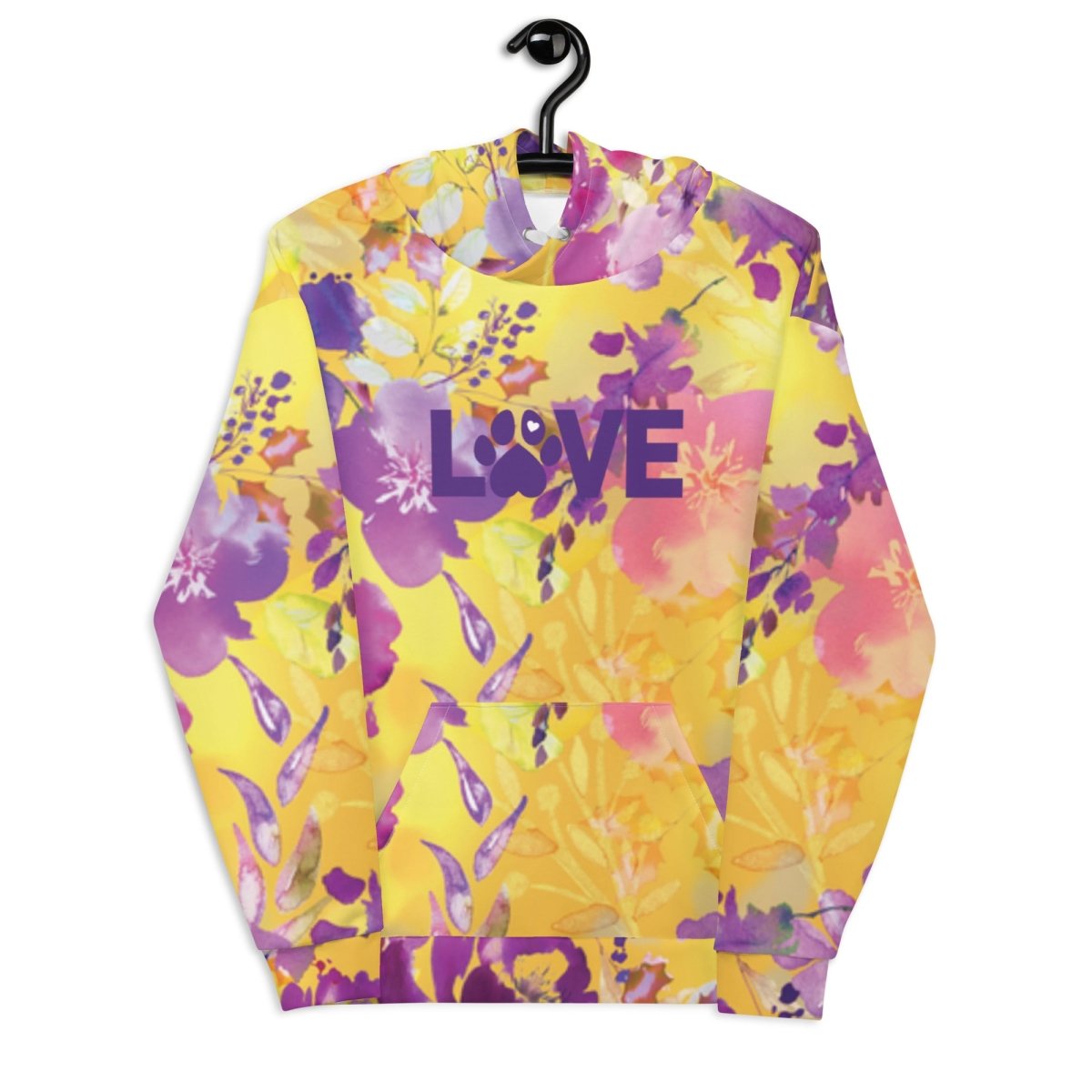 Yellow Floral Dog Mom Hoodie - DoggyLoveandMore