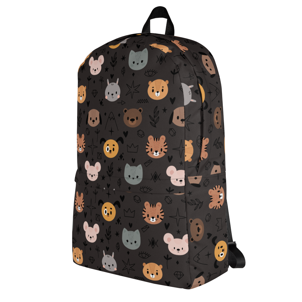 Grey Animal Faces Backpack-DoggyLoveandMore