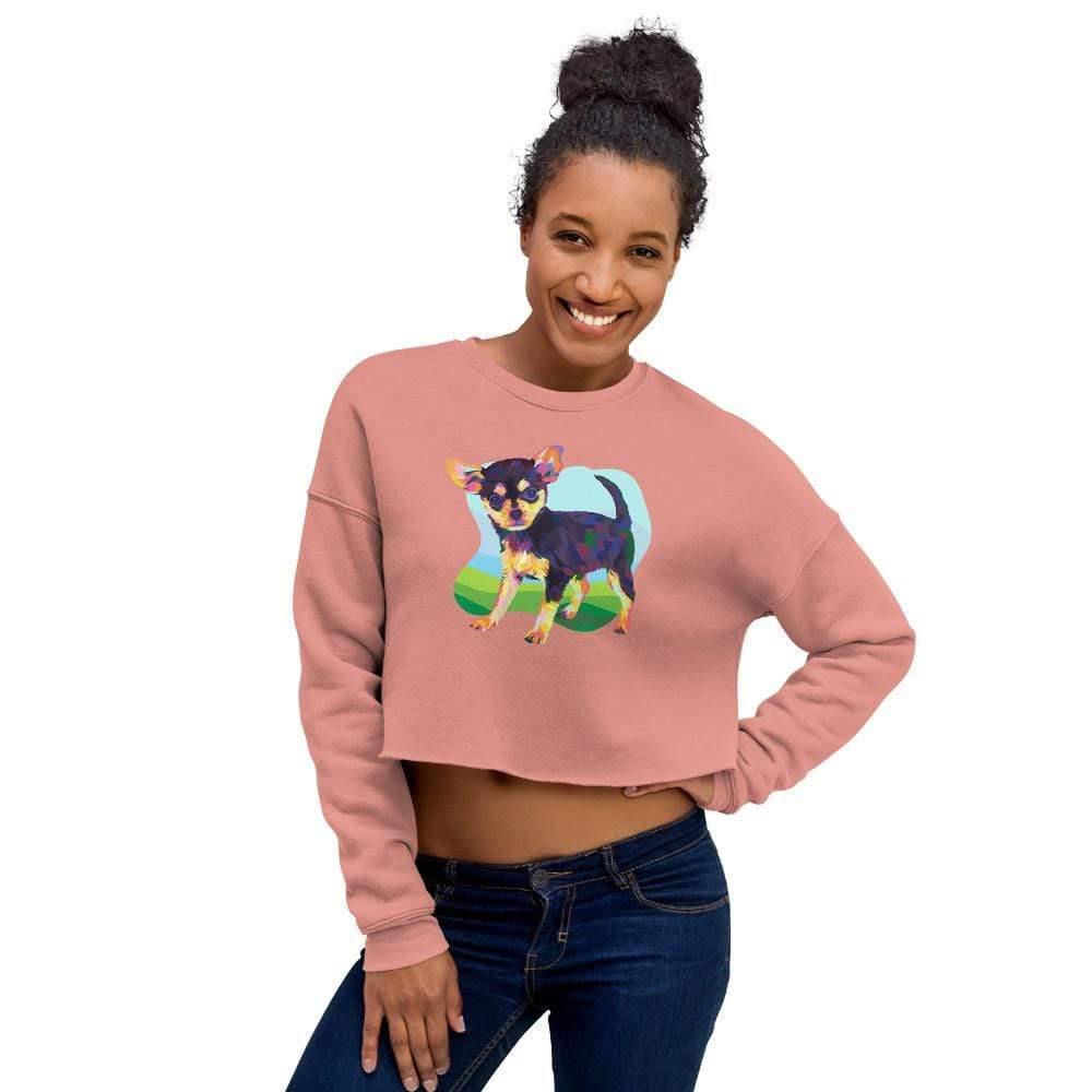 Black and Tan Chihuahua Crop Sweatshirt - DoggyLoveandMore