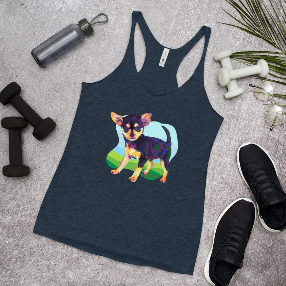 Black and Tan Chihuahua Racerback Tank Top-DoggyLoveandMore