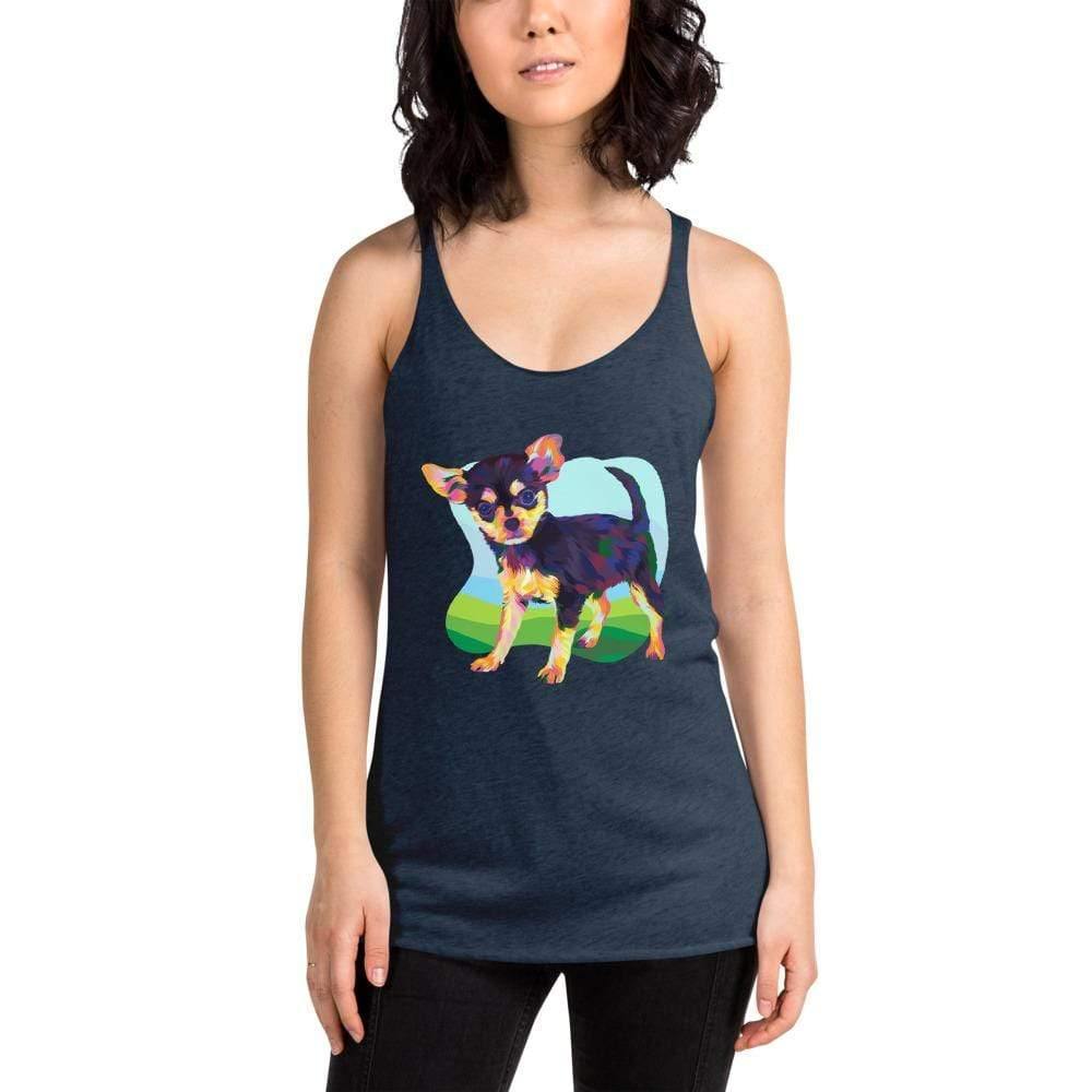 Black and Tan Chihuahua Racerback Tank Top-DoggyLoveandMore