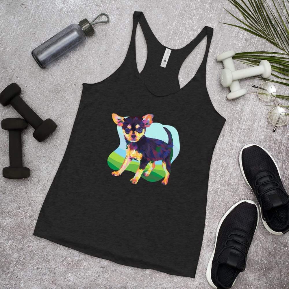 Black and Tan Chihuahua Racerback Tank Top - DoggyLoveandMore