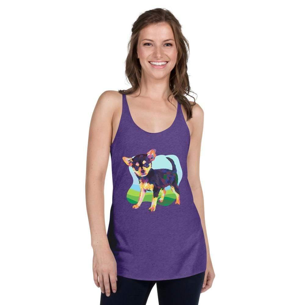 Black and Tan Chihuahua Racerback Tank Top-DoggyLoveandMore