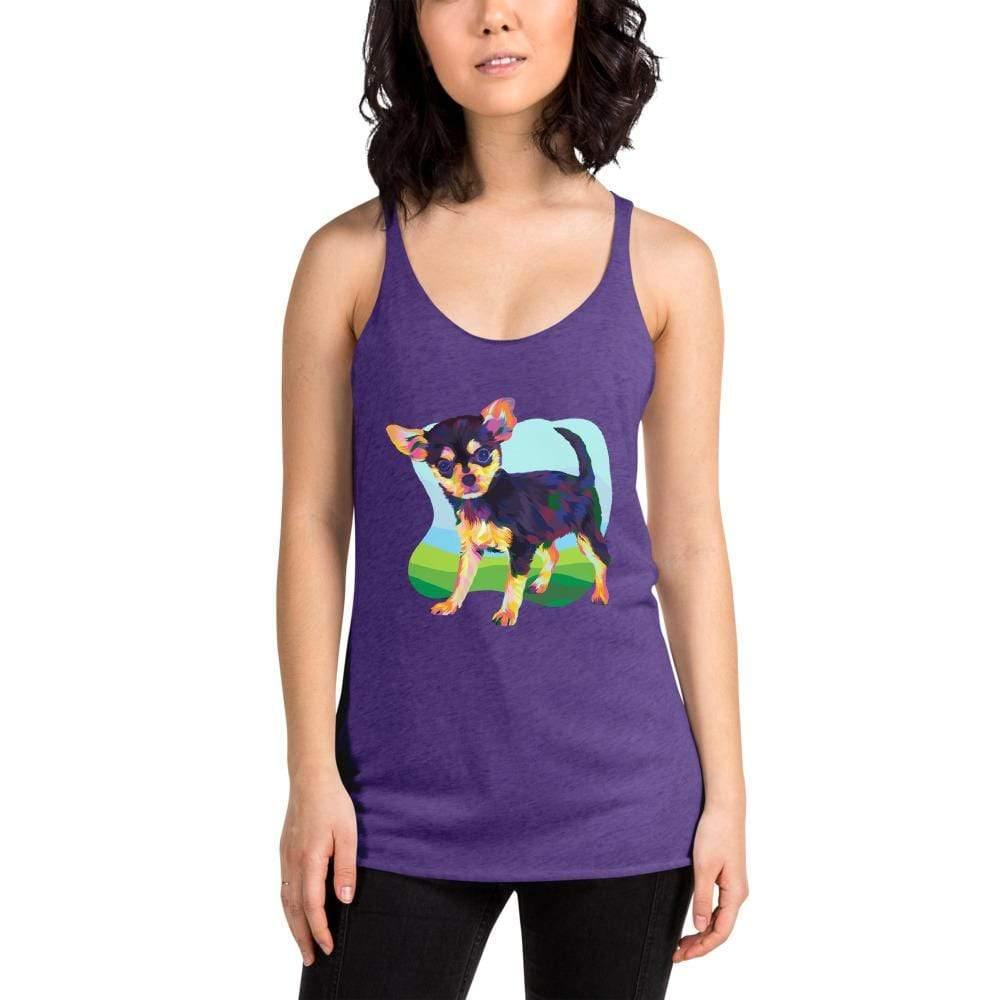 Black and Tan Chihuahua Racerback Tank Top-DoggyLoveandMore