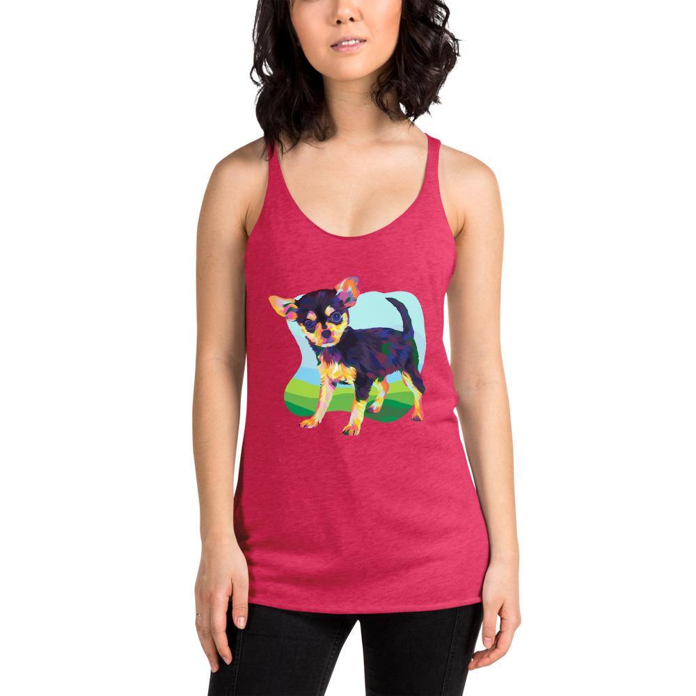 Black and Tan Chihuahua Racerback Tank - DoggyLoveandMore