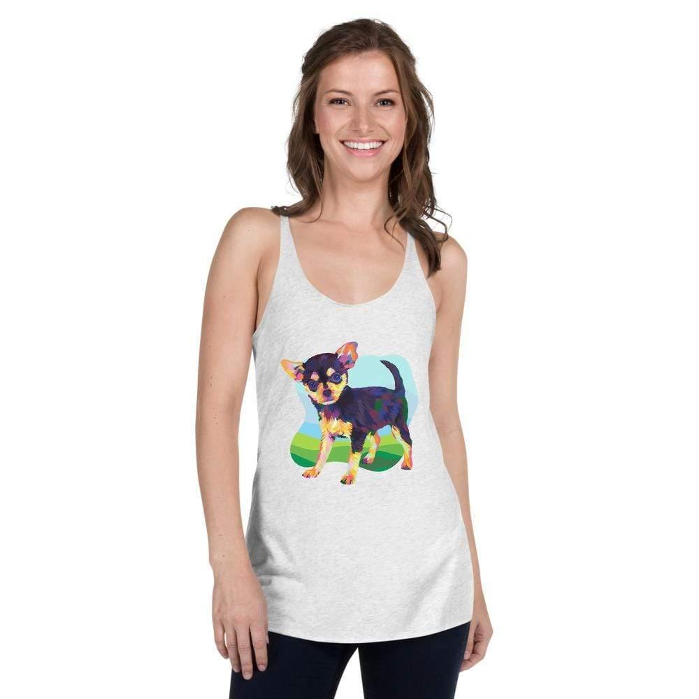 Black and Tan Chihuahua Racerback Tank Top-DoggyLoveandMore