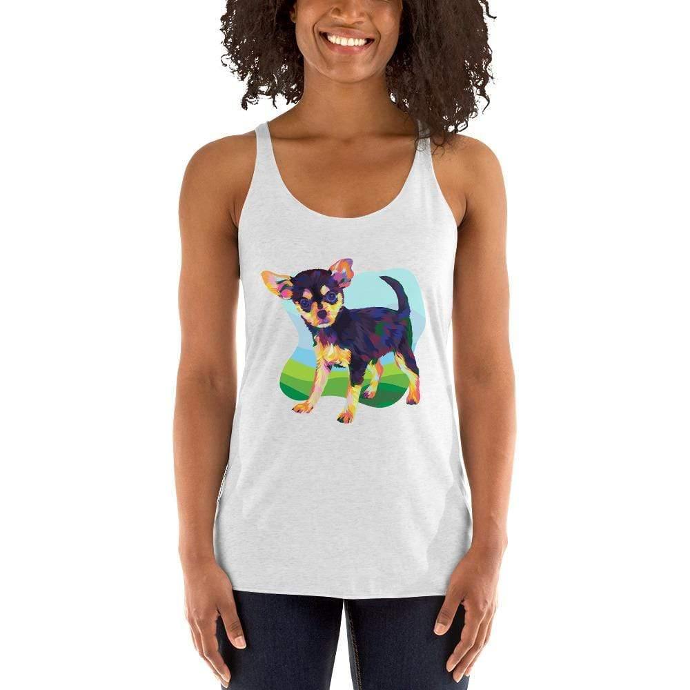 Black and Tan Chihuahua Racerback Tank Top-DoggyLoveandMore