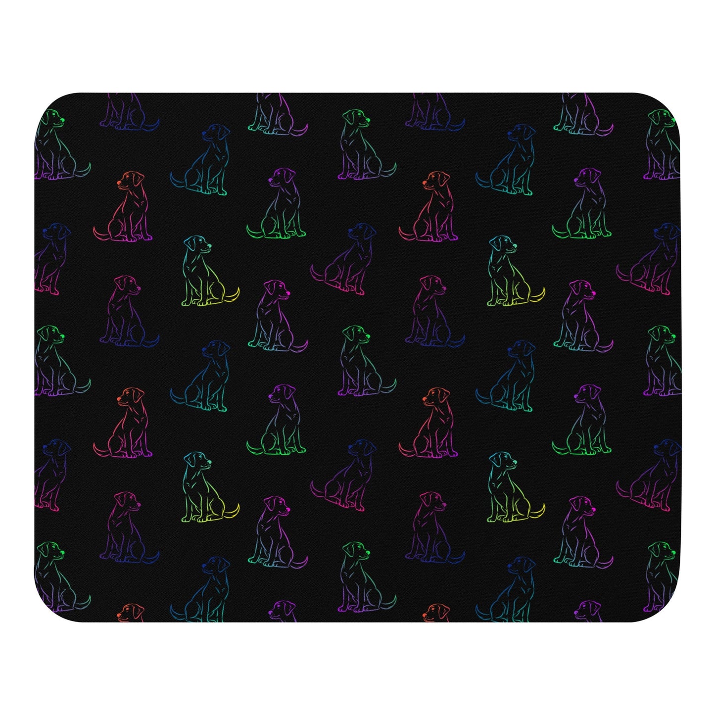 Black Rainbow Dog Mouse Pad - DoggyLoveandMore