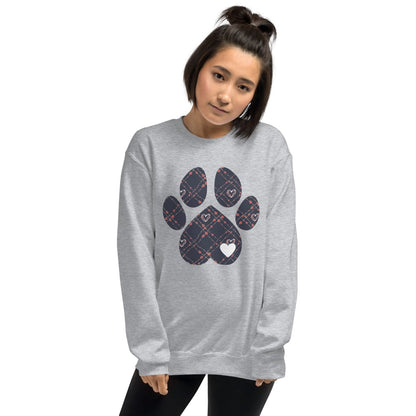 Blue Hearts Dog Paw Sweatshirt - DoggyLoveandMore