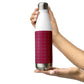 Burgundy Paw Prints Stainless Steel Water Bottle - DoggyLoveandMore