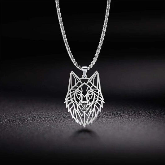 Cut Out Wolf Head Necklace - DoggyLoveandMore
