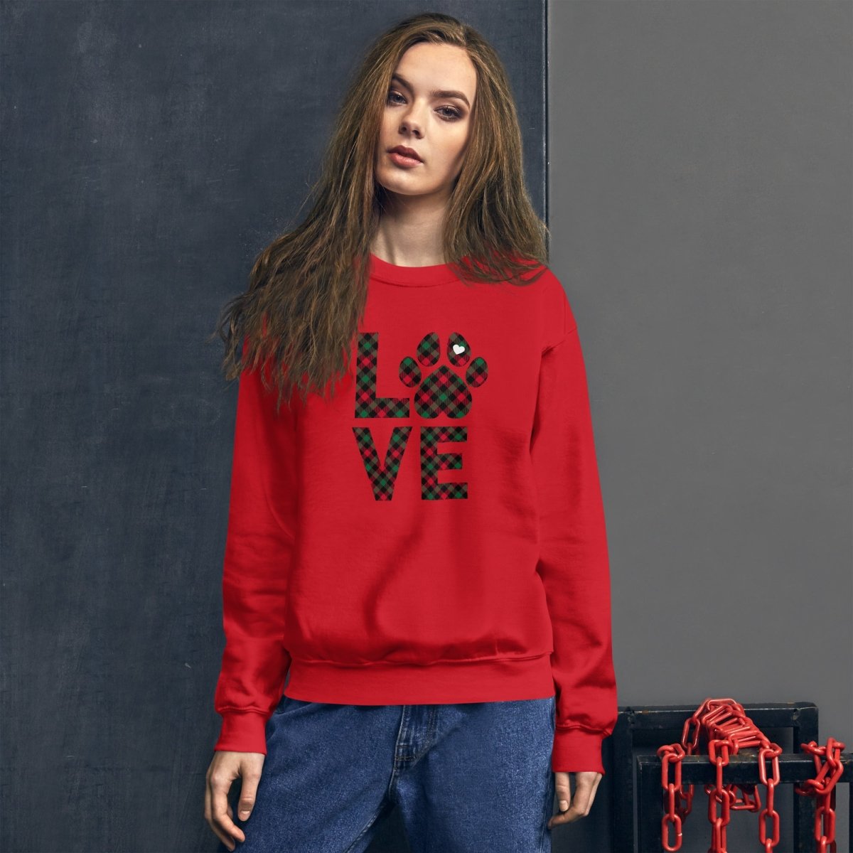 Dog LOVE Christmas Sweatshirt - DoggyLoveandMore