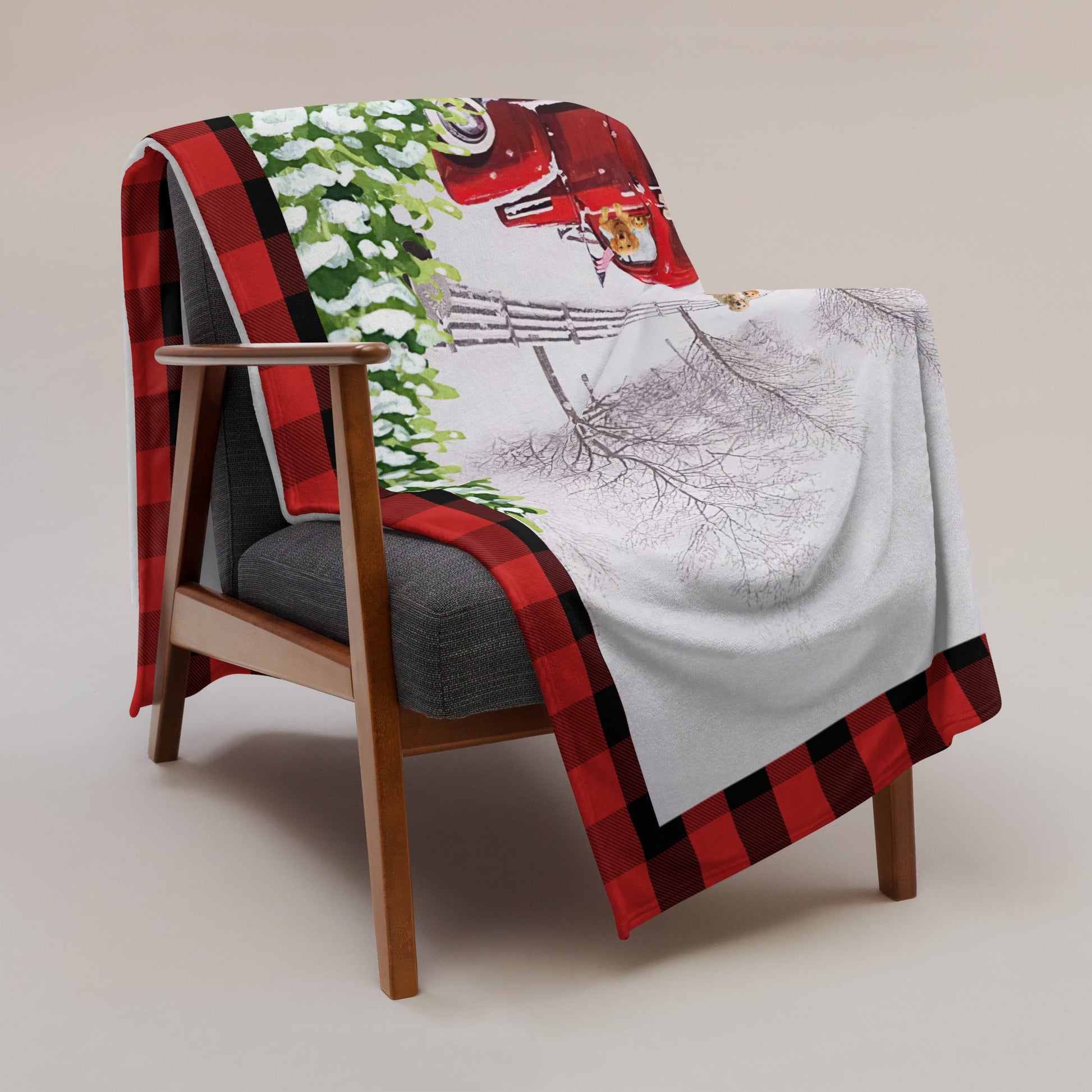 Dog Lovers Old Fashioned Christmas Throw Blanket - DoggyLoveandMore