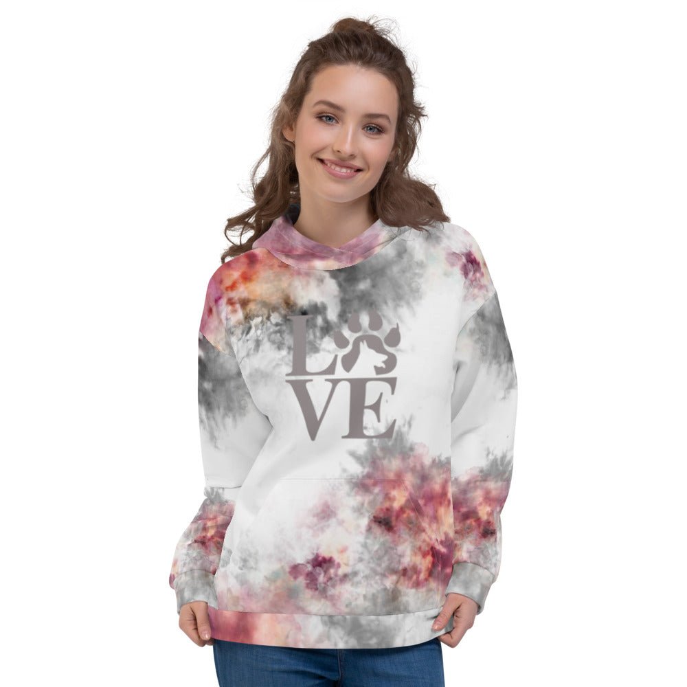 Dog Mom Grey Tie Dye Hoodie - DoggyLoveandMore