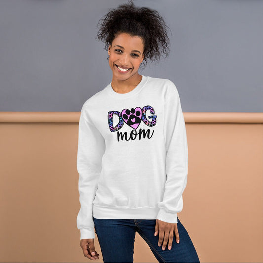 Dog Mom Leopard Paw Sweatshirt - DoggyLoveandMore