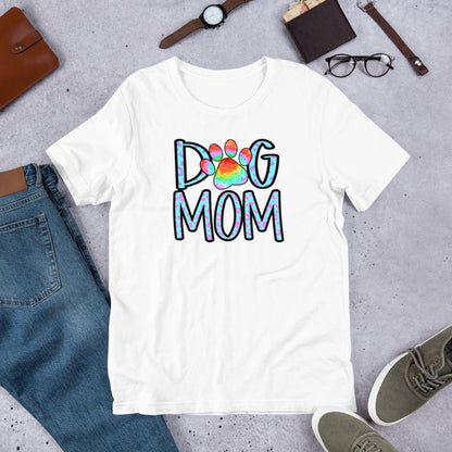 Dog Mom Tie Dye Paw T-Shirt - DoggyLoveandMore