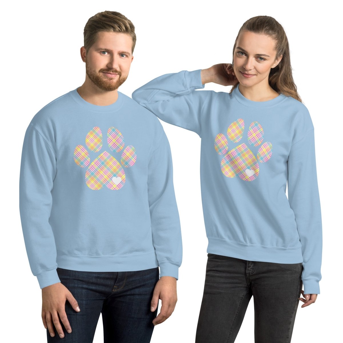 Easter Plaid Dog Paw Sweatshirt - DoggyLoveandMore