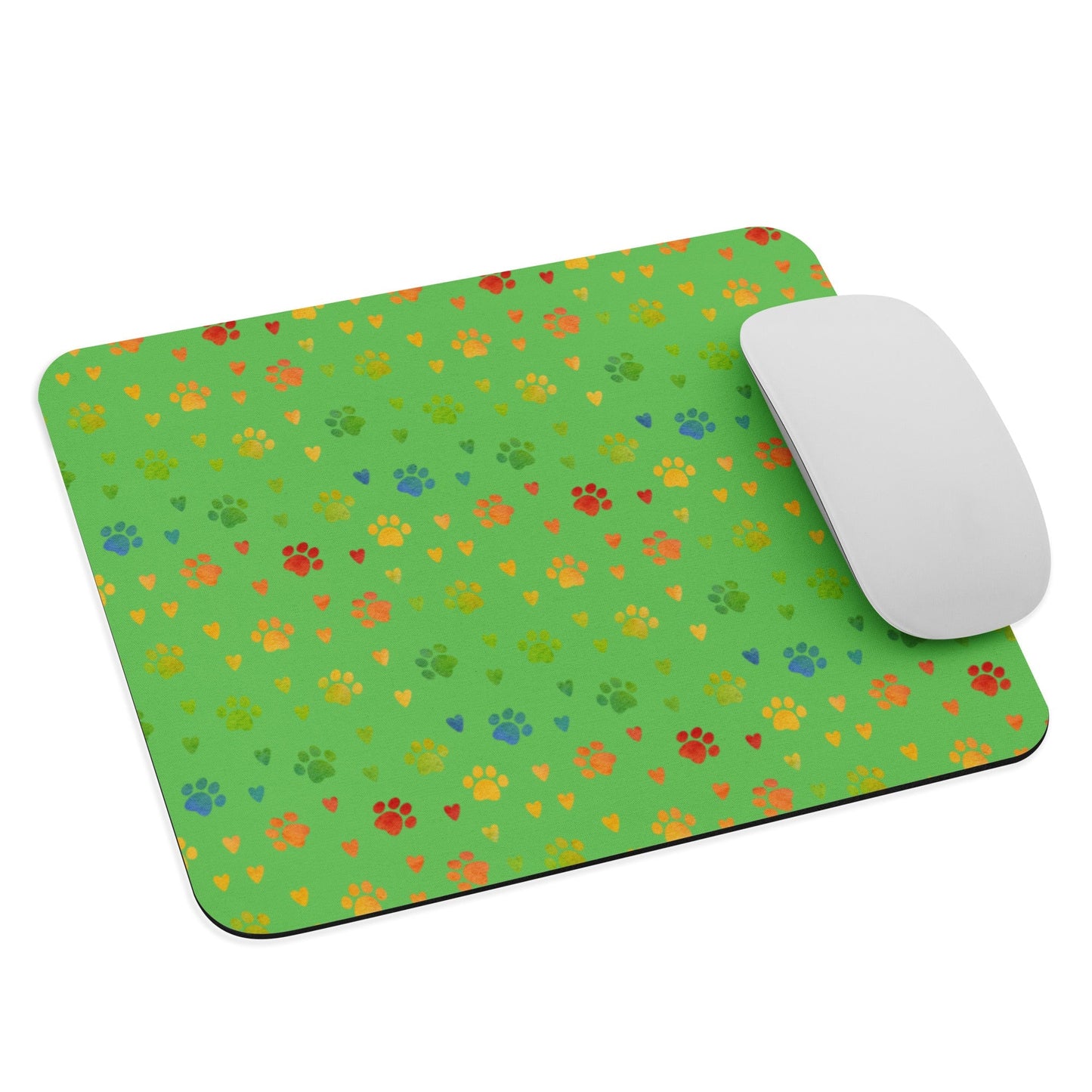 Green Paw Prints Mouse Pad - DoggyLoveandMore
