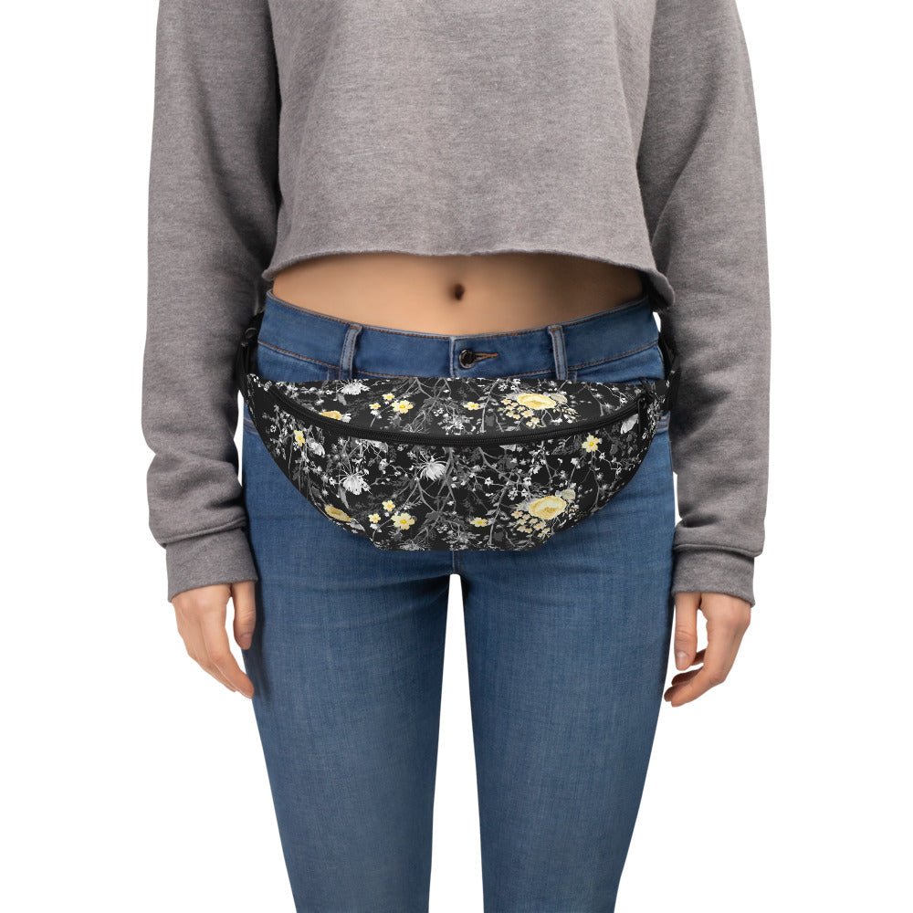 Grey Floral Fanny Pack - DoggyLoveandMore
