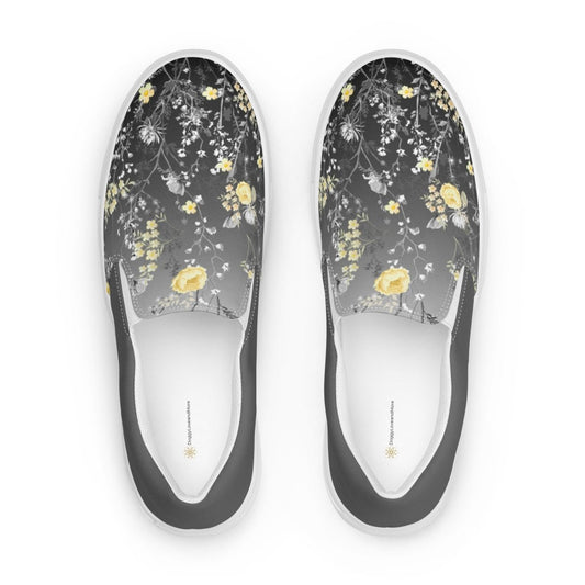 Grey Floral Slip-On Shoes - DoggyLoveandMore
