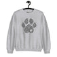 Grey Leopard Print Dog Paw Sweatshirt - DoggyLoveandMore