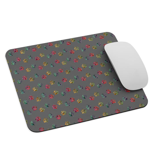 Grey Paw Prints Mouse Pad - DoggyLoveandMore