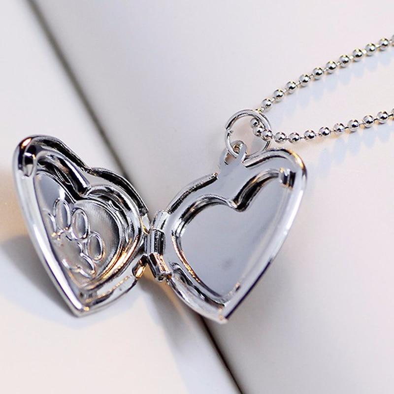 Heart and Paw Photo Locket Necklace - DoggyLoveandMore