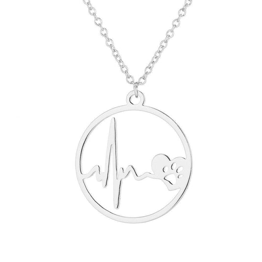Heartbeat Paw Necklace - DoggyLoveandMore
