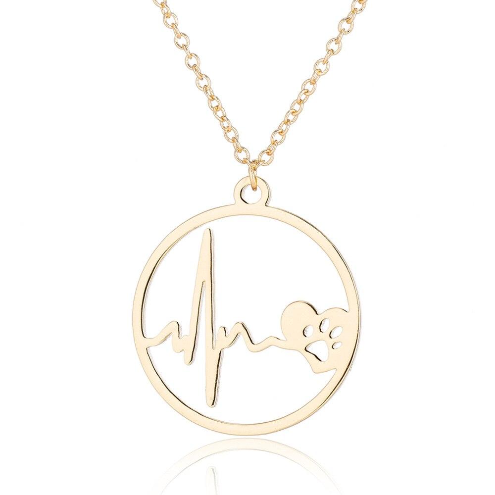 Heartbeat Paw Necklace - DoggyLoveandMore