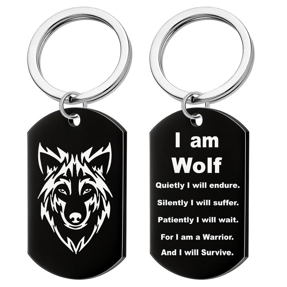 I Am Wolf Dog Tag Necklace or Key Chain - DoggyLoveandMore