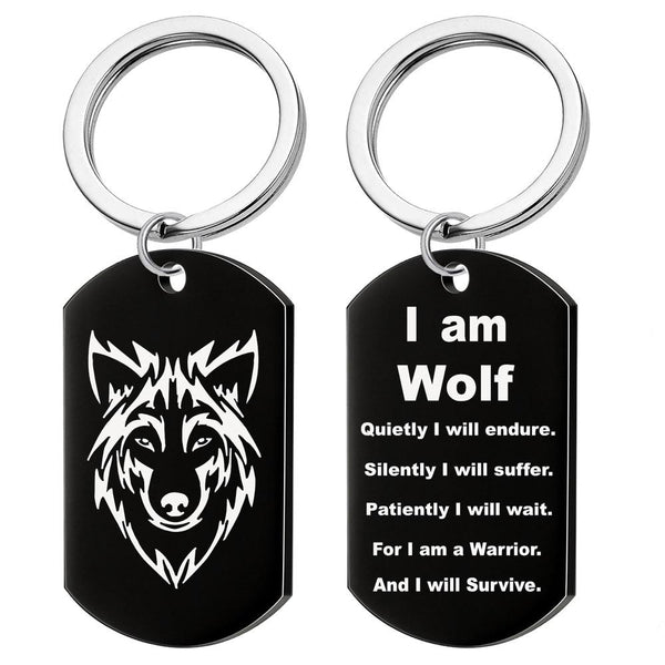 Wolf Lover Necklace | I AM WOLF Dog Tag Necklace | Doggy Love And