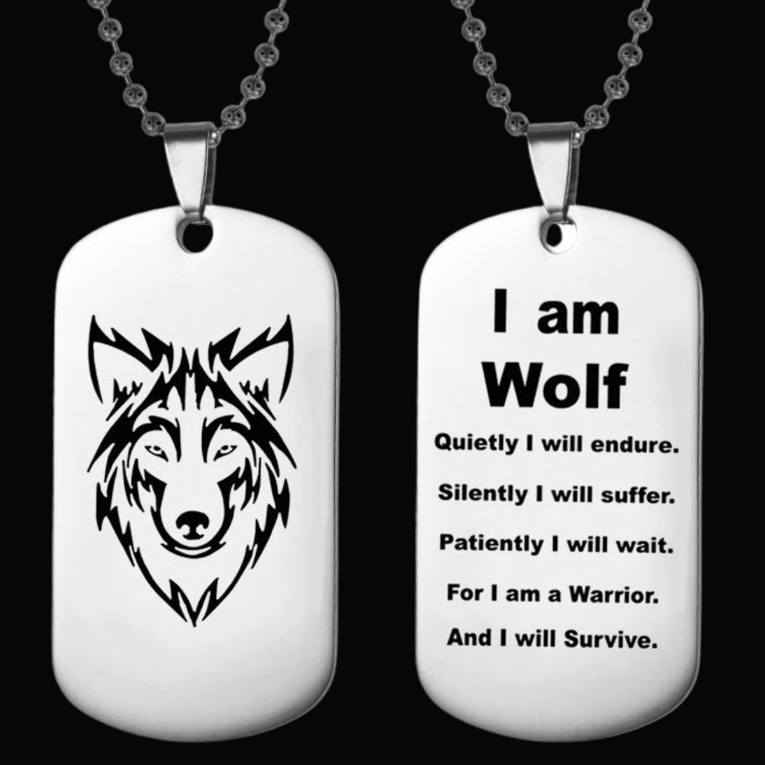 I Am Wolf Dog Tag Necklace or Key Chain - DoggyLoveandMore