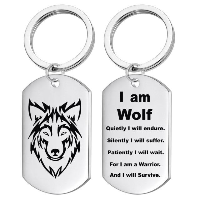 I Am Wolf Dog Tag Necklace or Key Chain - DoggyLoveandMore